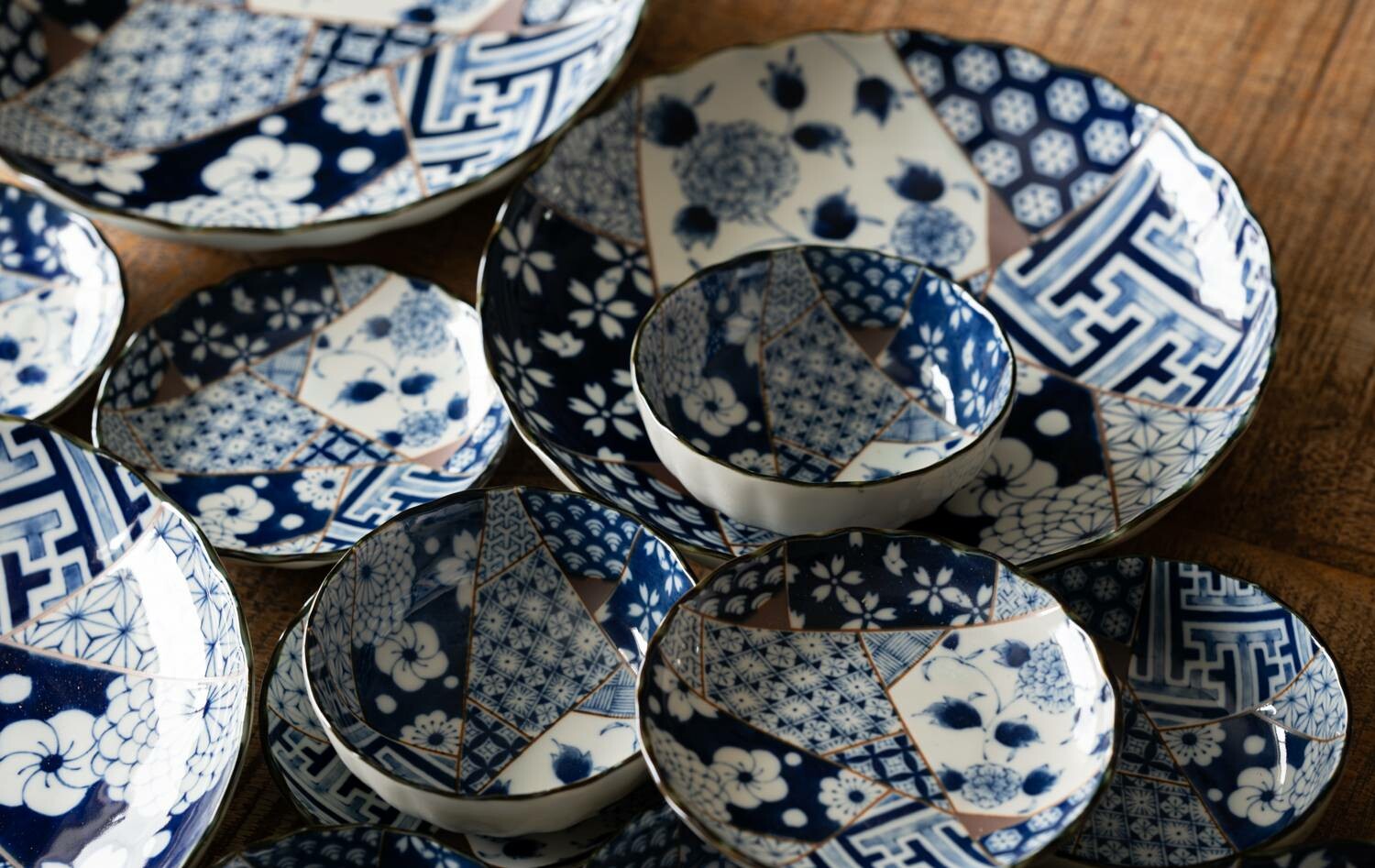 Yuzen bowls ×4 chawanmushi CONDIMENT BOWLS MINO CERAMIC RICE BOWLS YUZEN