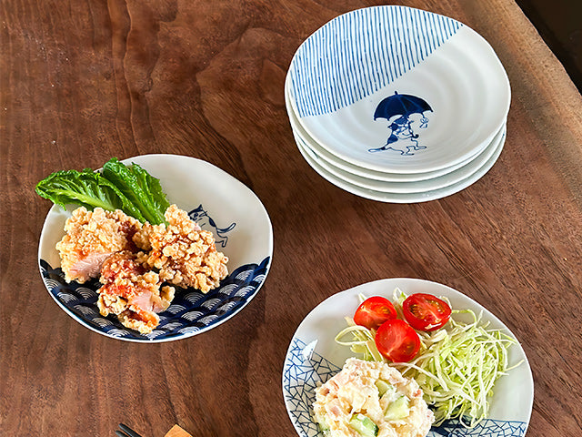 Asabashi cat plates gift set plate GIFT SETS HASAMI PORCELAIN PLATES SALAD PLATES SMALL PLATES