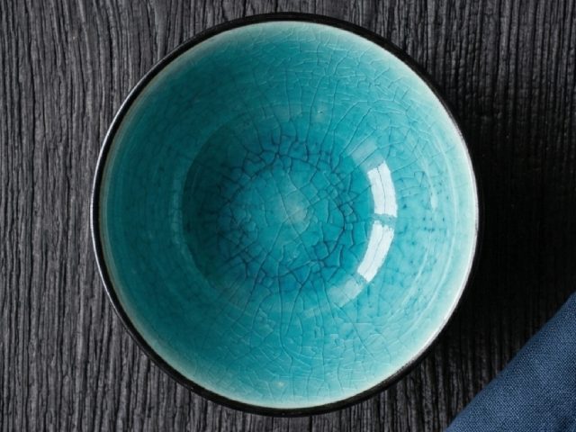 Turquoise bowls set x2 BOWL BOWLS MINO CERAMIC RICE BOWLS SOUP BOWLS