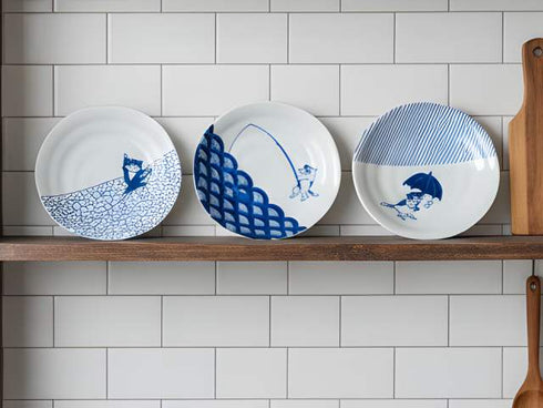 Asabashi cat plates gift set