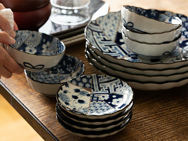 Yuzen small plates ×4 plate MINO CERAMIC PLATES SMALL PLATES YUZEN