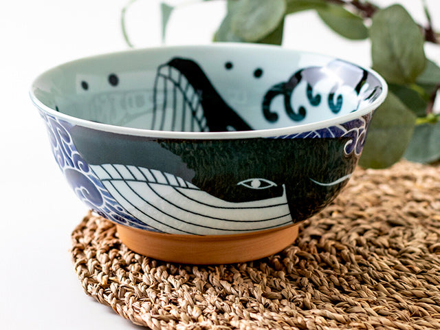Kujira Ramen Bowls Set of 4 - Wide Microwave-Safe Ceramic