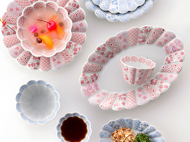 Hana Rikyu oval plates plate GIFT SETS HANA RIKYU HASAMI PORCELAIN PLATES SALAD PLATES