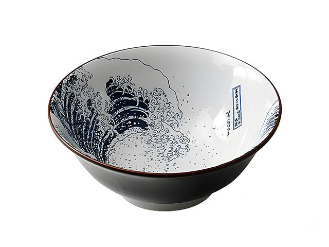 Hokusai Wave Ramen Bowls Set - Japanese Art Design