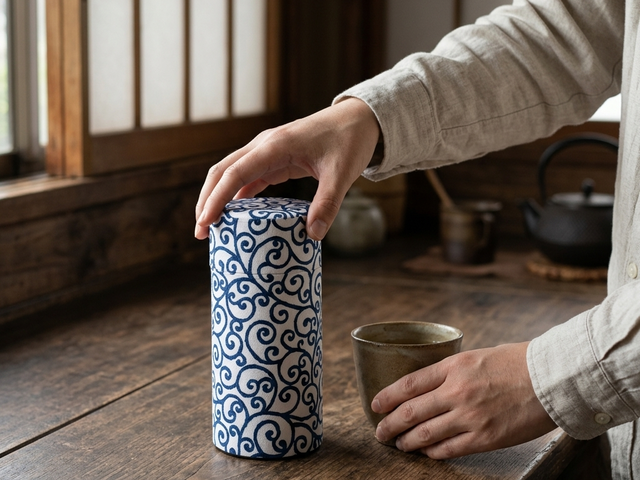 Aizome tea canister