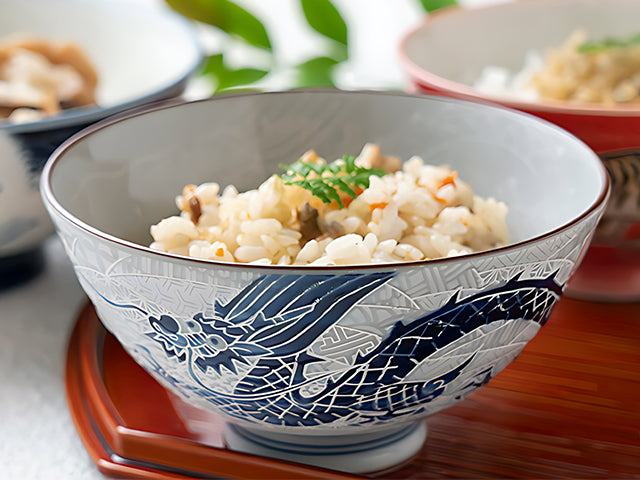 Ryu bowls ×4 BOWL BOWLS DONBURI BOWLS GIFT SETS MINO CERAMIC RICE BOWLS