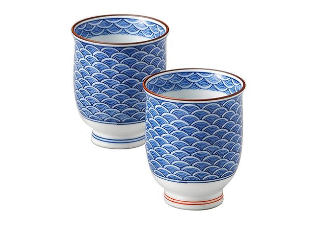 Seigaiha cups chawanmushi COFFEE CUPS HASAMI PORCELAIN SEIGAIHA TEA CUPS
