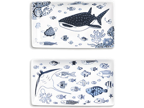 Jinbeizame sushi plates x2