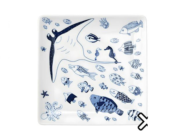 Manta plates x2 plate COCO MARINE CURRY PLATES FISH PLATES HASAMI PORCELAIN PLATES