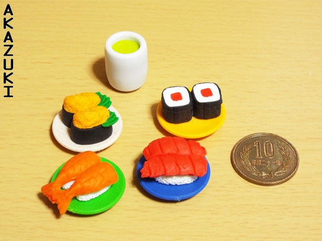 Sushi erasers stationery