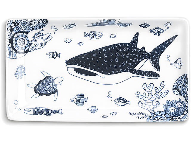 Jinbeizame sushi plates x2 plate COCO MARINE FISH PLATES HASAMI PORCELAIN PLATES SUSHI PLATES