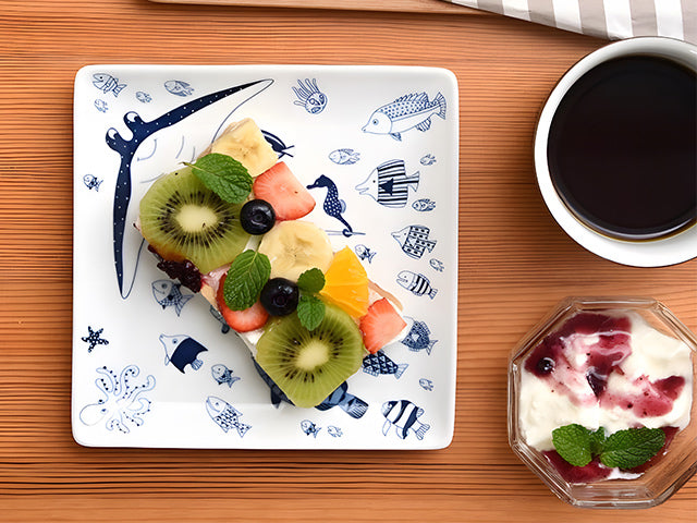 Manta plates x2 plate COCO MARINE CURRY PLATES FISH PLATES HASAMI PORCELAIN PLATES