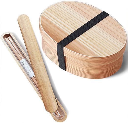wooden lucn box and chopsticks  from Japan 