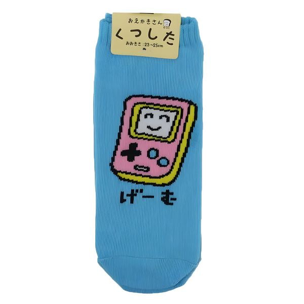 Retro game socks socks ANKLE EKAKI EUR 37~39 JP 23~25cm SOCKS UK 4~6 US Men 5~7 US Women 6~8