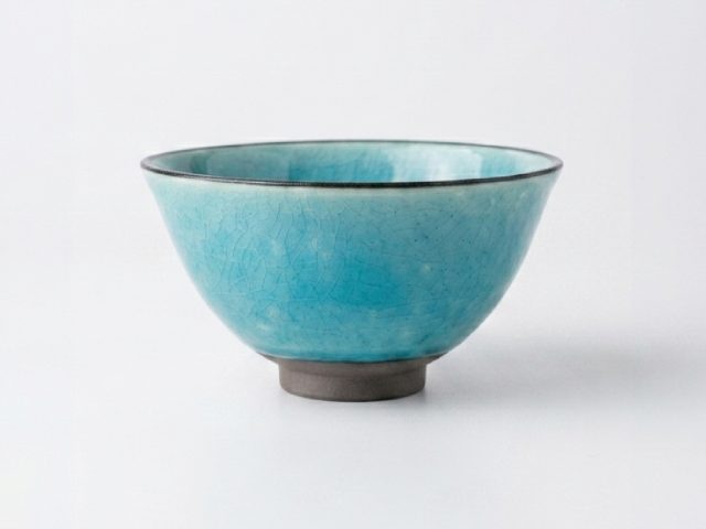 Turquoise bowls set x2 BOWL BOWLS MINO CERAMIC RICE BOWLS SOUP BOWLS