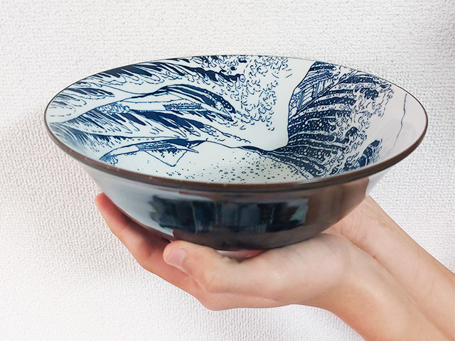 Hokusai Wave Ramen Bowls Set - Japanese Art Design