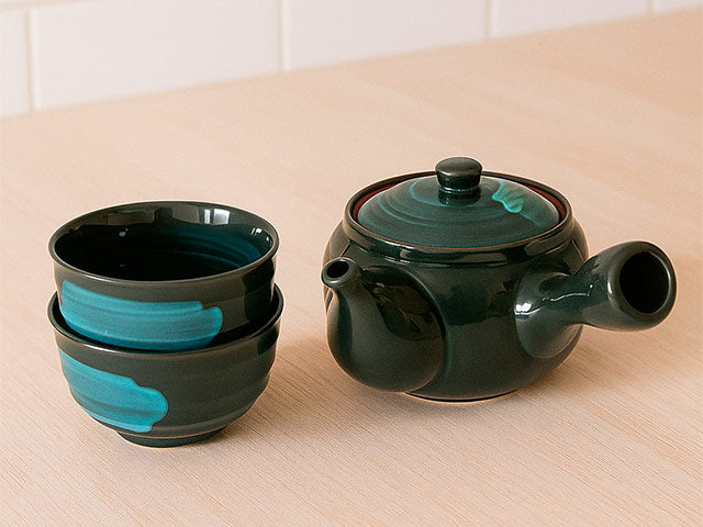 Emerald tea set Teapot and teaset GIFT SETS MINO CERAMIC TEA SETS