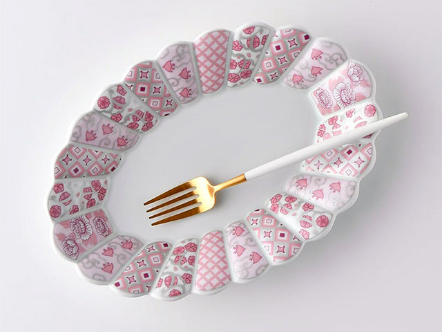 Hana Rikyu oval plates plate GIFT SETS HANA RIKYU HASAMI PORCELAIN PLATES SALAD PLATES