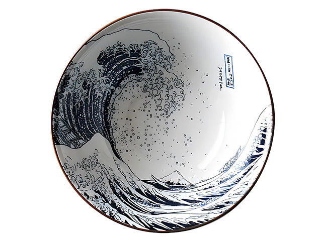 Hokusai Wave Ramen Bowls Set - Japanese Art Design