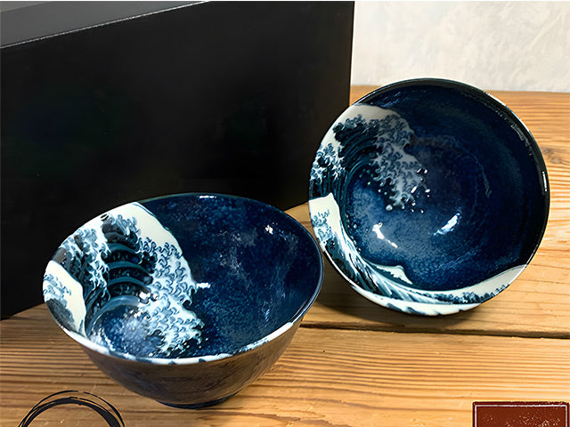 Hokusai rice bowls BOWL BOWLS GIFT SETS MINO CERAMIC NEW RICE BOWLS SOUP BOWLS