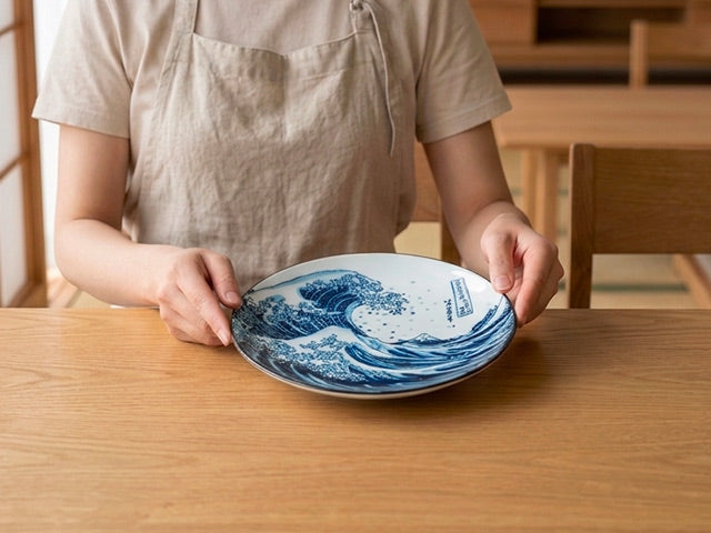 Hokusai Nami Fuji plates ×3