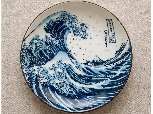 Hokusai Nami Fuji plates ×3