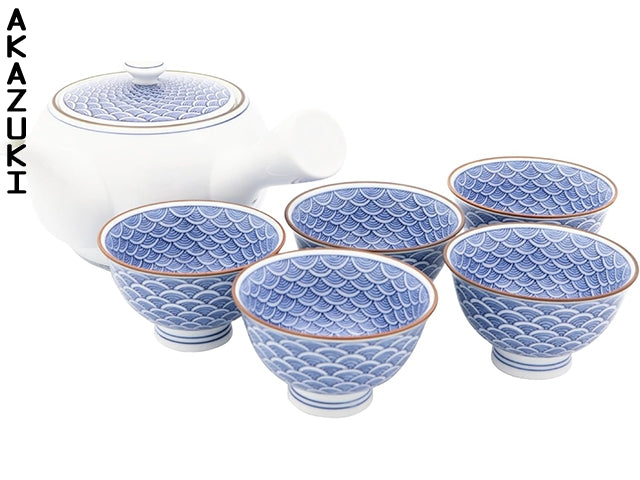 Nami tea set Teapot and teaset GIFT SETS HASAMI PORCELAIN SEIGAIHA TEA SETS