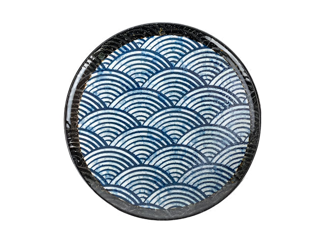 Nami plates x4 plate MINO CERAMIC NAMI PLATES SEIGAIHA