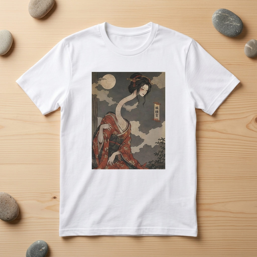 Rokurokubi T-Shirt, Long-Necked Woman Ukiyo-e Yokai Tee