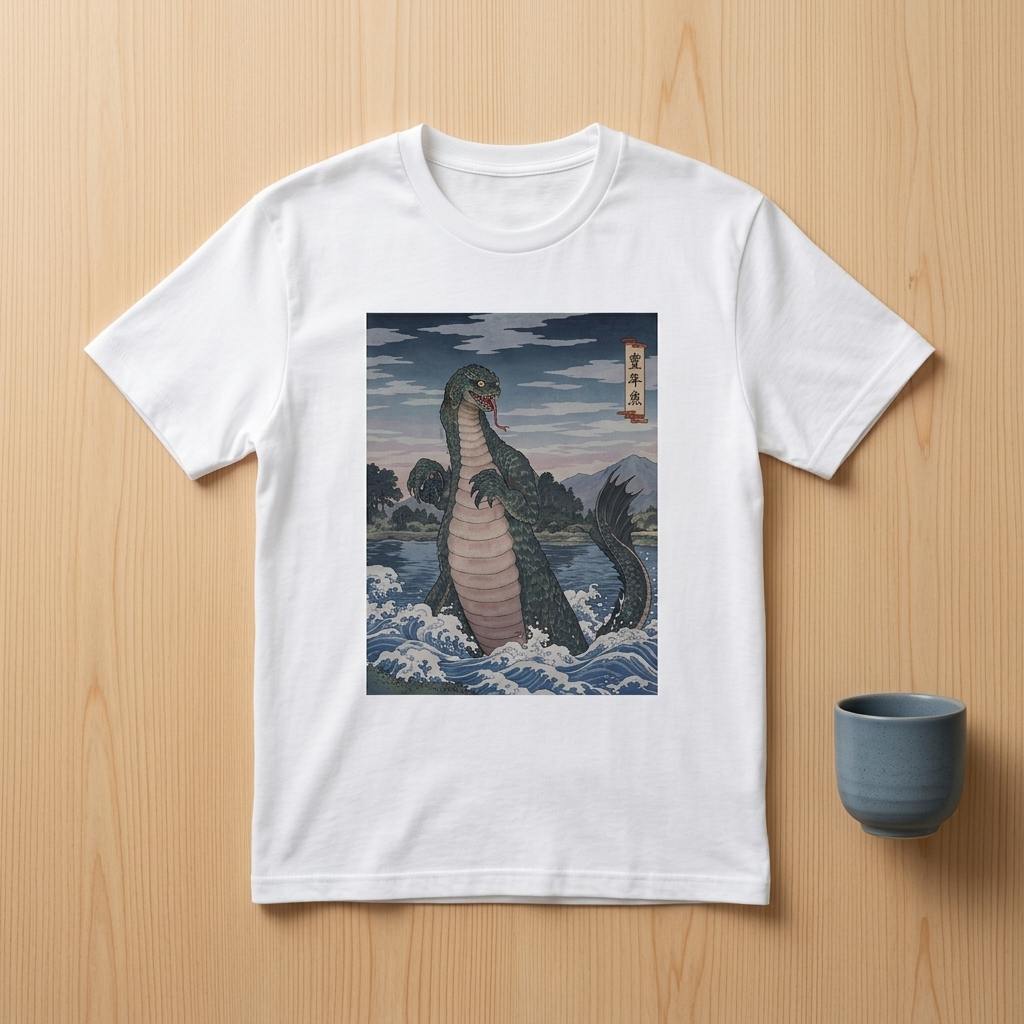Honengyo T-Shirt, River Serpent Ukiyo-e Yokai Tee